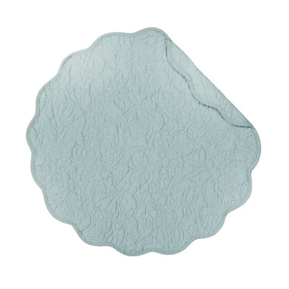 Christiana Solid Floral Round Placemat: Sweet Pea Green
