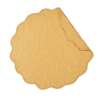 Christiana Solid Floral Round Placemat: Sweet Pea Green