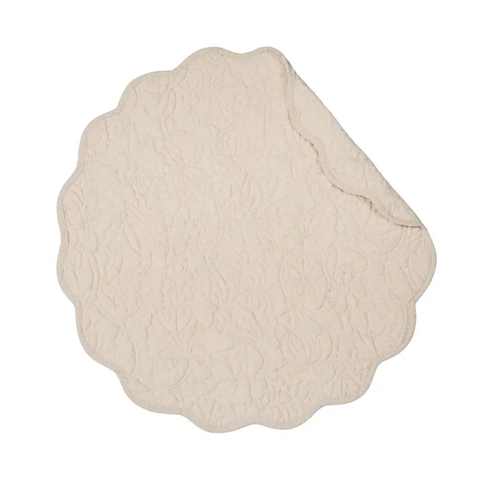 Christiana Solid Floral Round Placemat: Sweet Pea Green