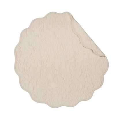 Christiana Solid Floral Round Placemat: Sweet Pea Green