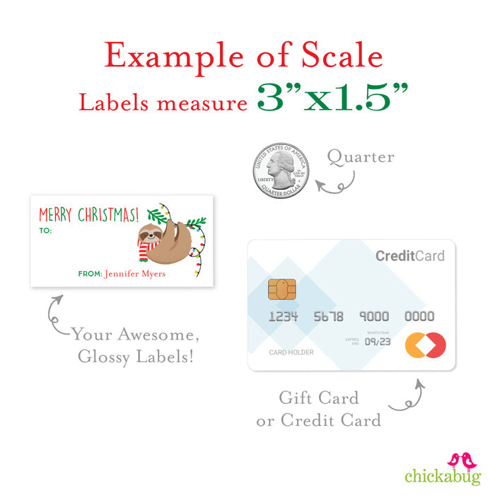 Christmas Sloth Gift Labels