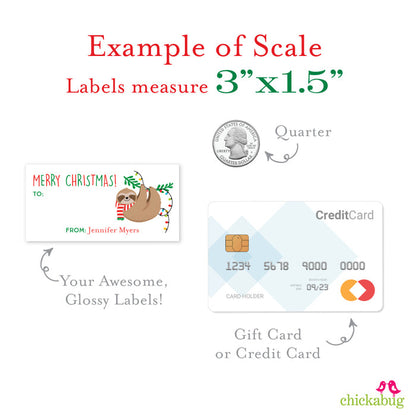 Christmas Sloth Gift Labels