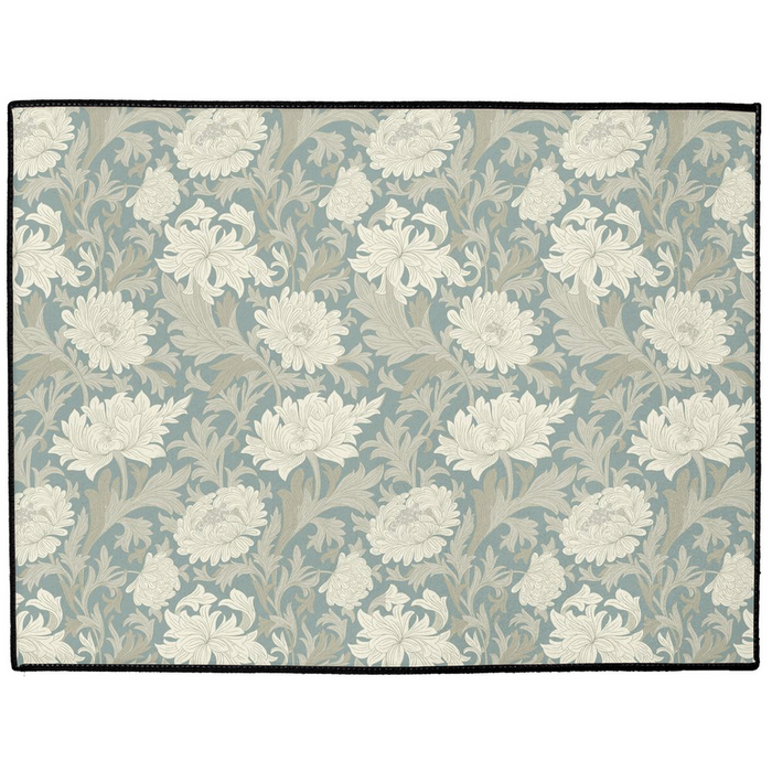 Chrysanthemum Indoor/Outdoor Floor Mat William Morris Misty Gray