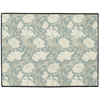 Chrysanthemum Indoor/Outdoor Floor Mat William Morris Misty Gray