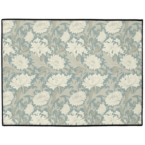 Chrysanthemum Indoor/Outdoor Floor Mat William Morris Misty Gray