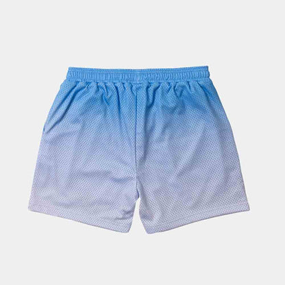 Rear view of the Overtime Classic Gradient Mesh Shorts.