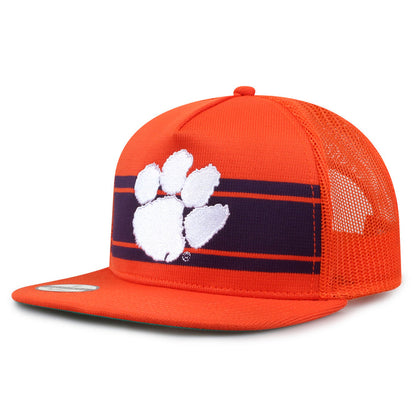 Clemson University Class of '92 trucker hat, angled front view showing embroidered logo and mesh side