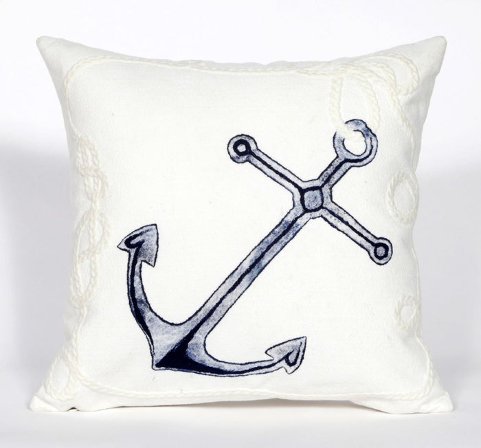 Coastal Anchor Pillow White