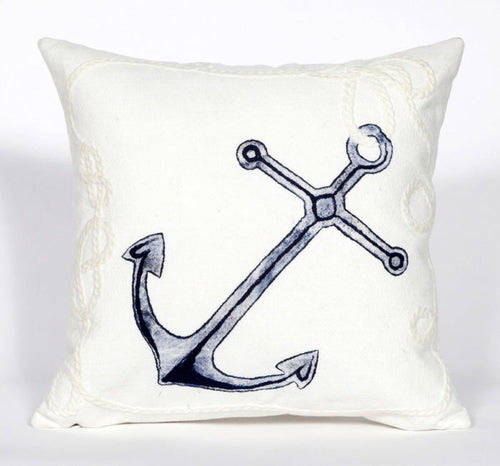 Coastal Anchor Pillow White