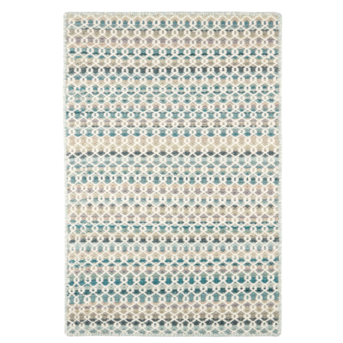 Coastal Poppy Blue Wool Rug