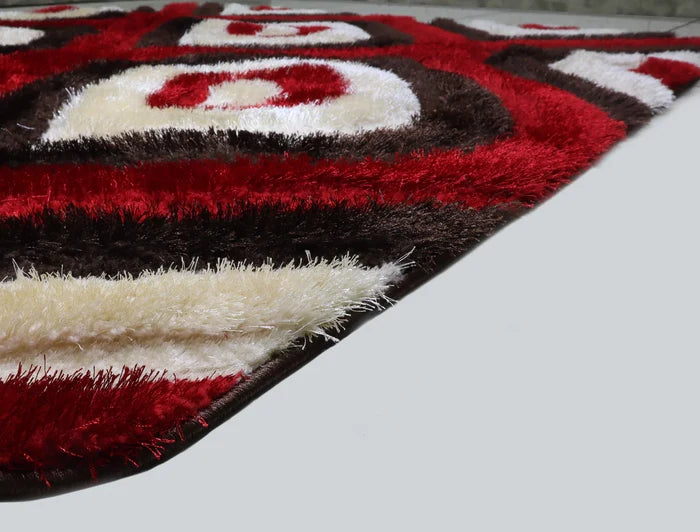 Colibri Shaggy 3D Brown-Red Area Rug 151