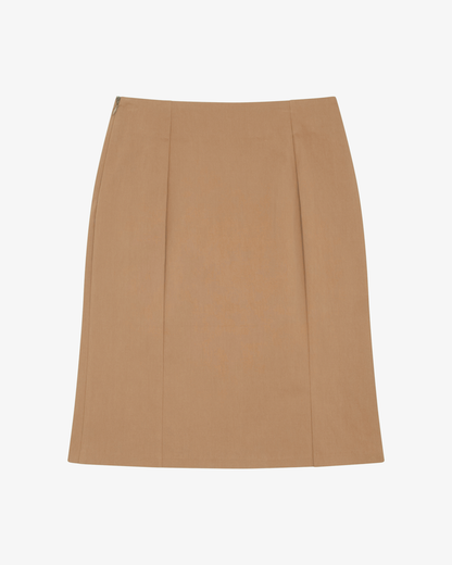 Column Midi Skirt - Brown