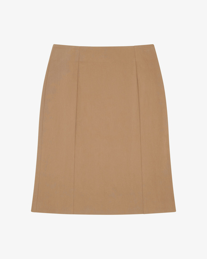 Column Midi Skirt - Brown