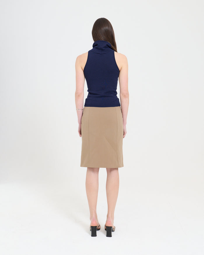 Column Midi Skirt - Brown