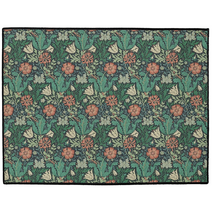 Compton Indoor/Outdoor Floor Mat William Morris Indigo Russet Green