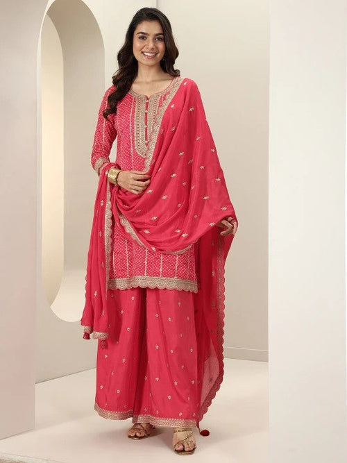 Coral Pink Bandhani Kurta Set