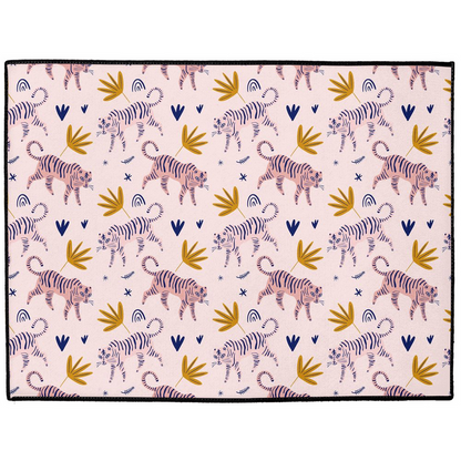 Crazy Tigers Indoor/Outdoor Floor Mat Pink