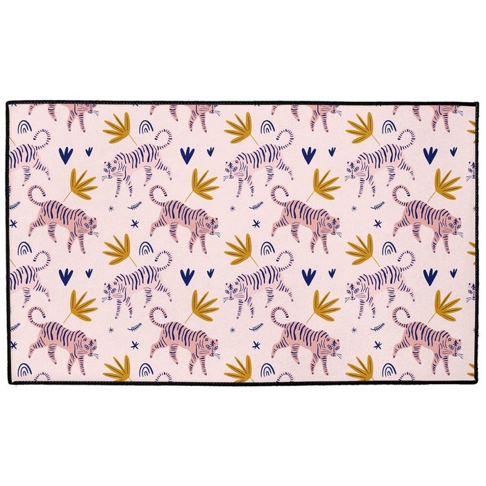 Crazy Tigers Indoor/Outdoor Floor Mat Pink