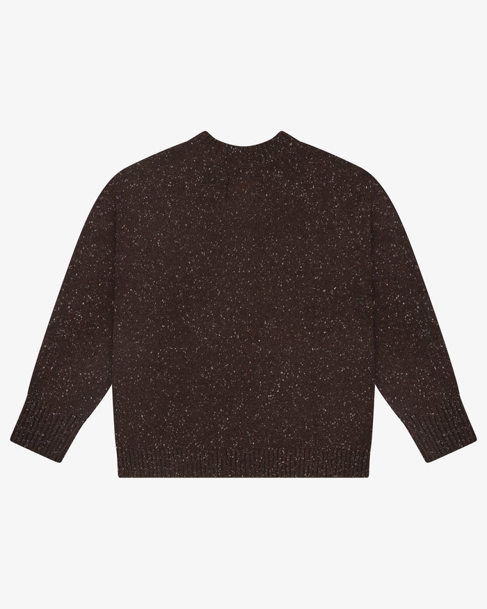 Crew Neck Sweater - Brown Speckle