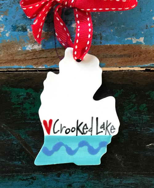 Crooked Lake Ceramic Ornament