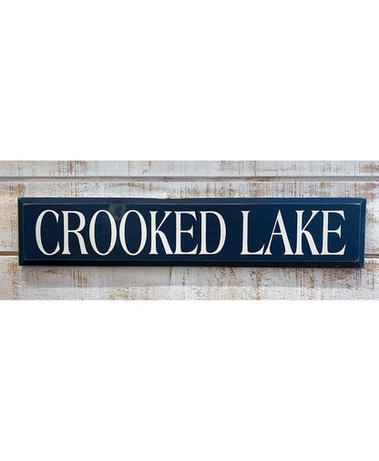 Crooked Lake Wooden Sign