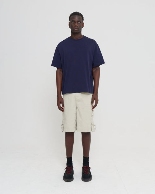 Crop Boxy Tee - Navy
