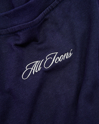 Crop Boxy Tee - Navy