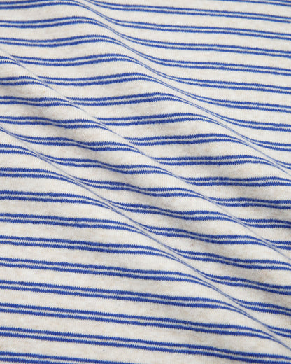 Crop Boxy Tee - Oat / Blue