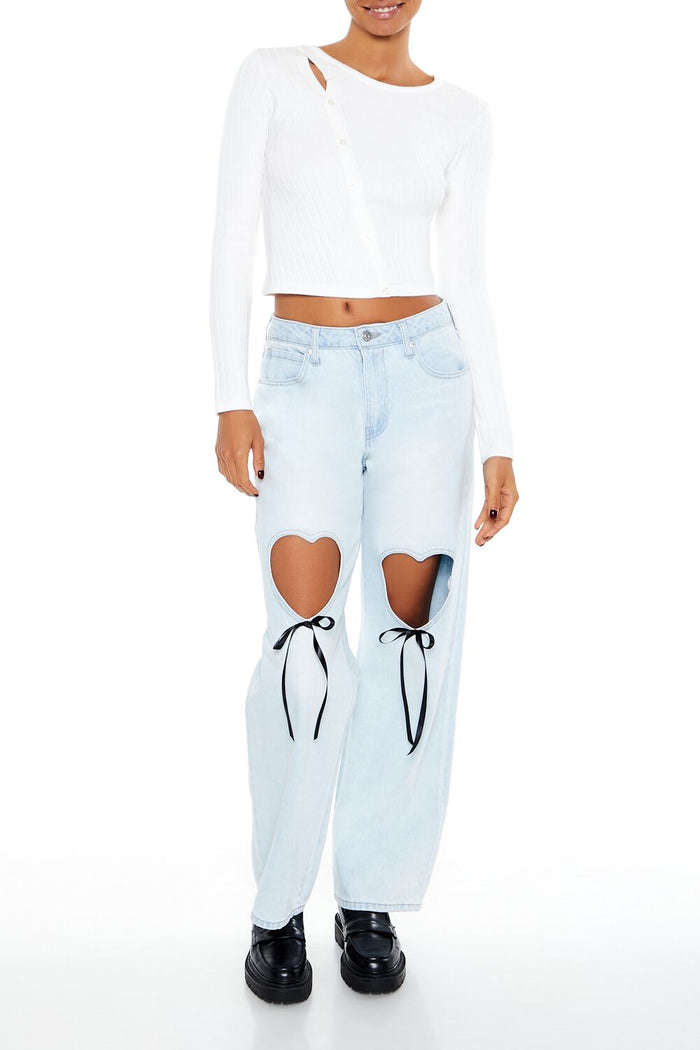 Cropped Button-Front Sweater