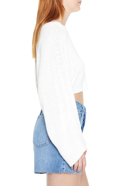 Cropped Split-Back Sweater