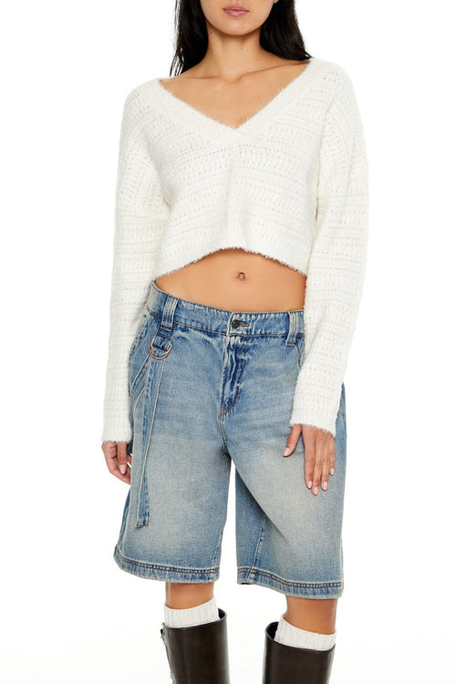 Crossover Mock Wrap Sweater