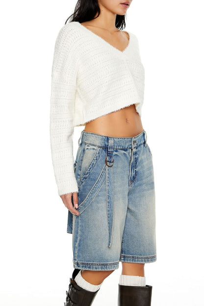 Crossover Mock Wrap Sweater