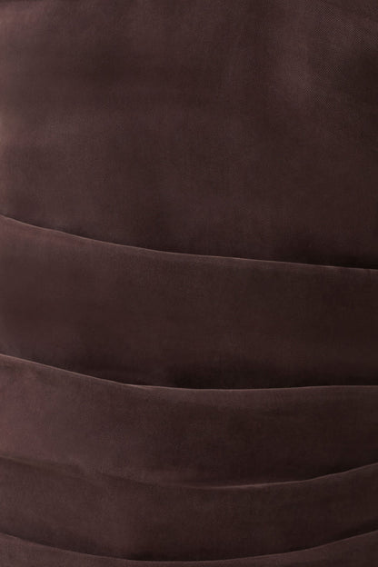 Daniela Ruched Halter Top - Dark Chocolate