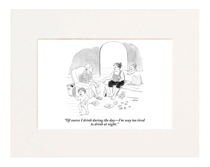 Day Drinking Cartoon Print