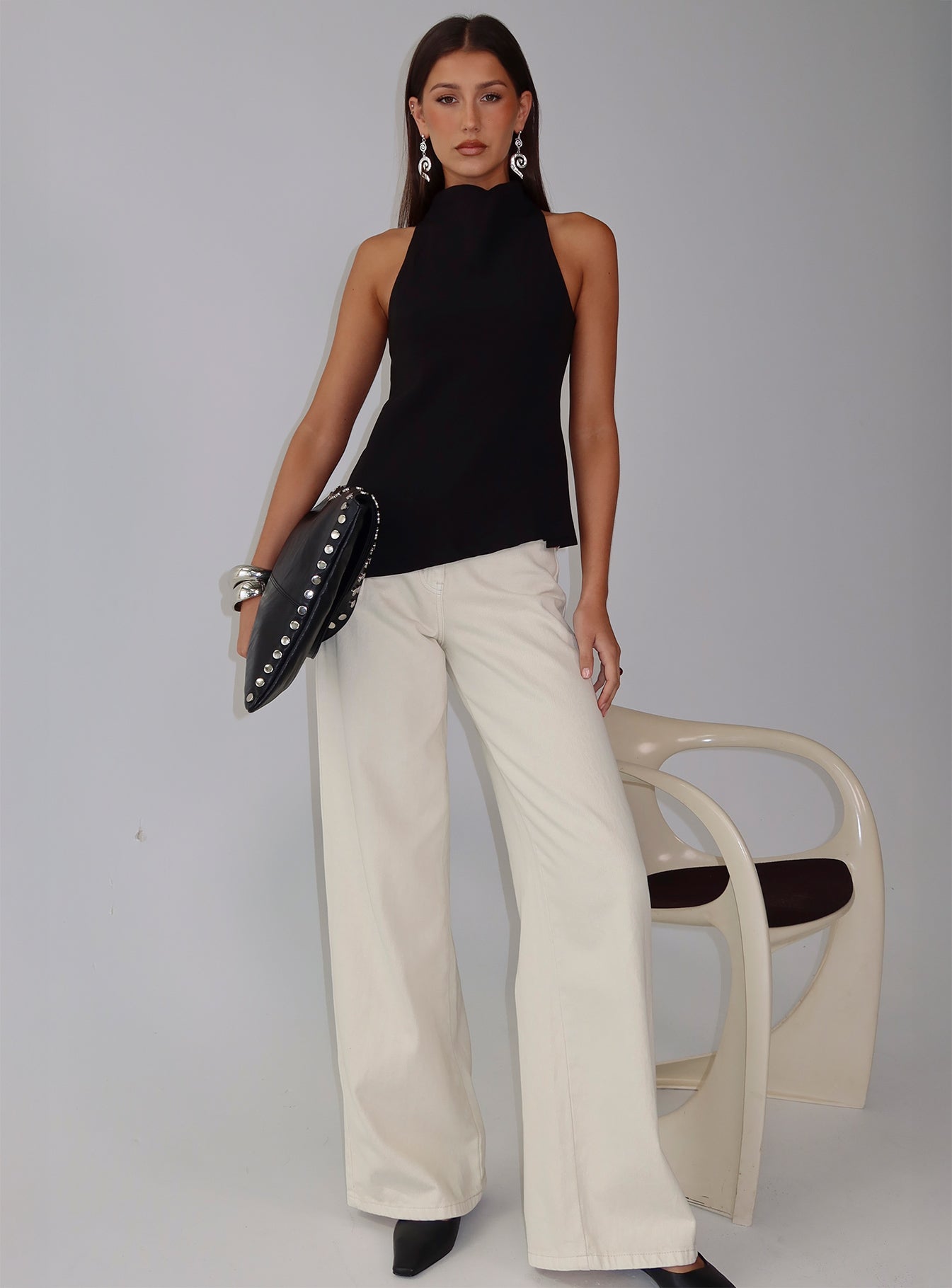 Days Get Dark Asymmetrical Top Black