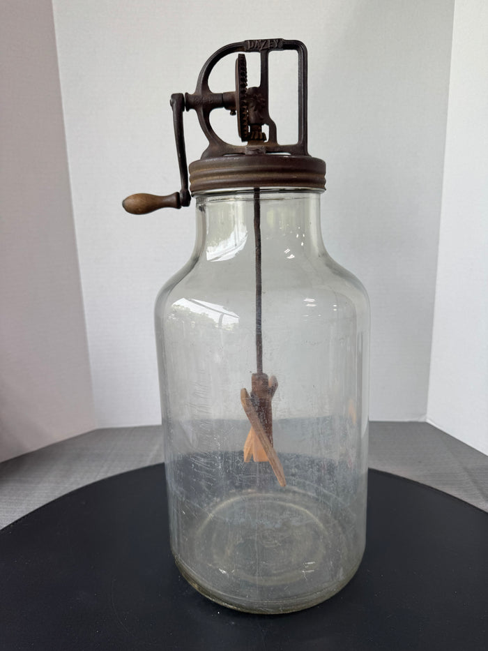 Dazey Antique Large Glass Hand-Crank Glass Butter Churn