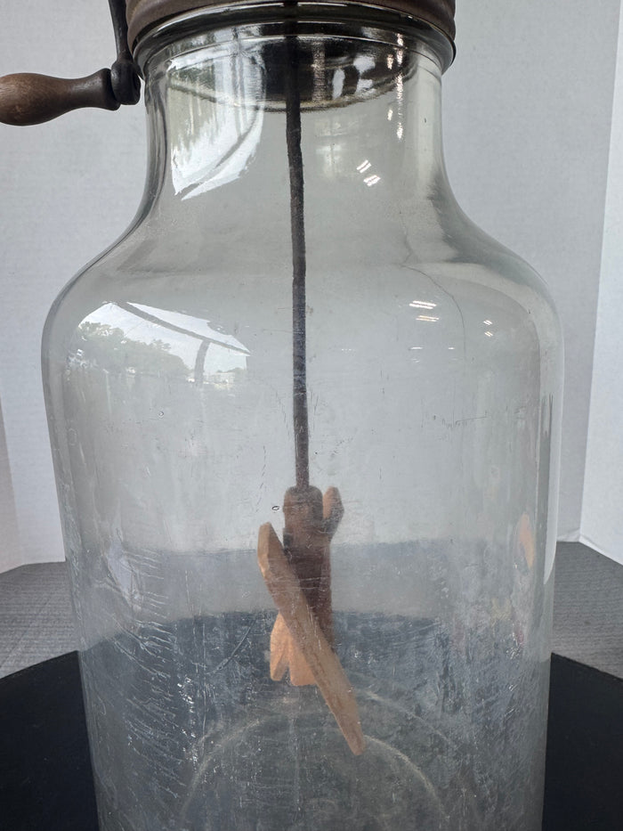 Dazey Antique Large Glass Hand-Crank Glass Butter Churn
