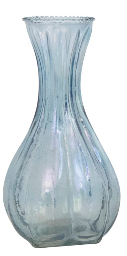 Debossed Glass Vases - 4 Colors
