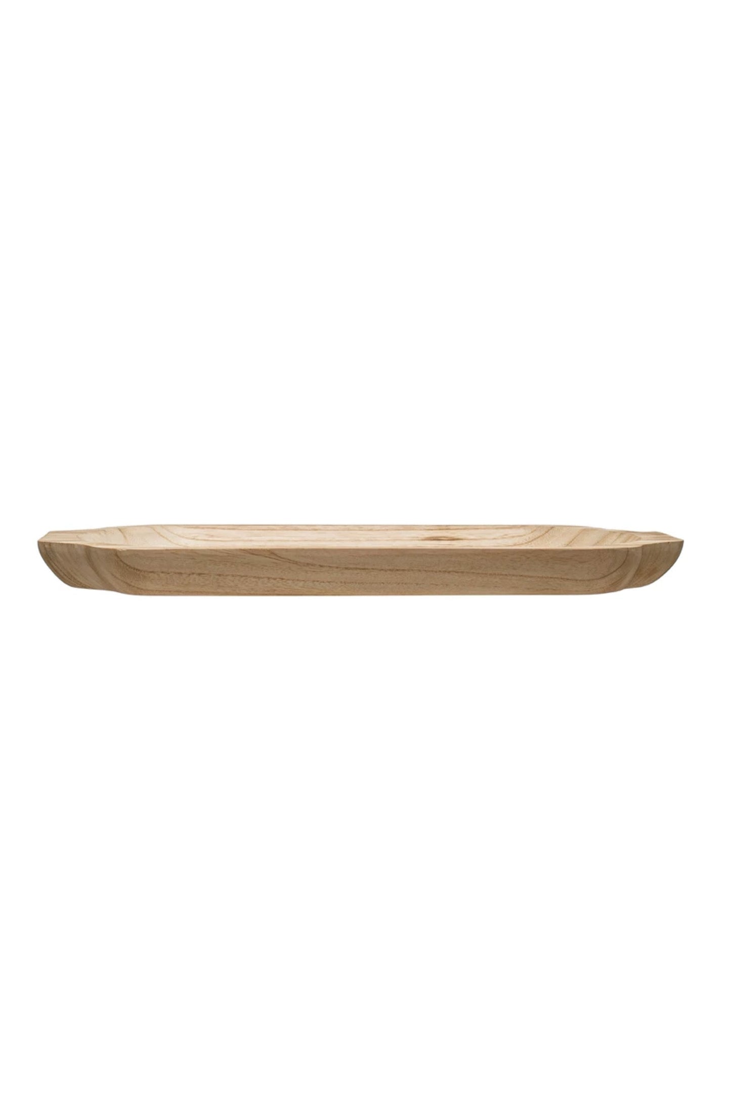 Decorative Paulownia Wood Tray, Natural
