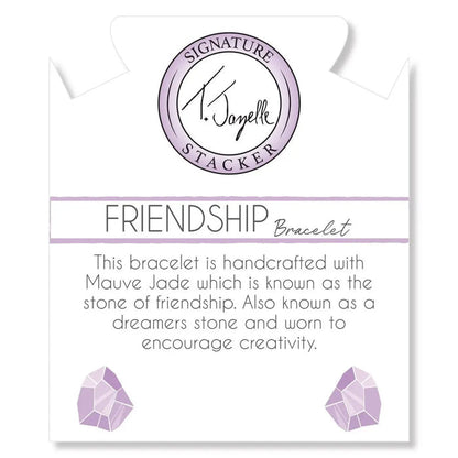 Defining Bracelet- Friendship Bracelet with Mauve Jade Gemstones