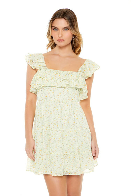 Ditsy Floral Ruffle Mini Dress