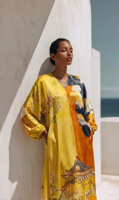 Doll Orange Satin Silk Dress