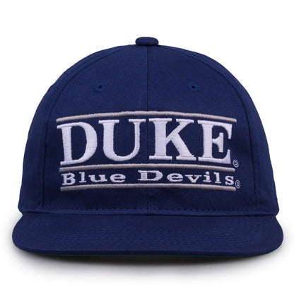 Duke Retro Bar snapback hat in royal blue, front view