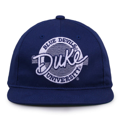 Duke Retro Circle snapback hat in royal blue, front view