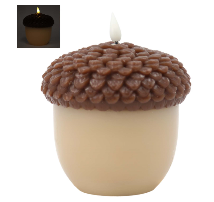 Earthy Acorn LED Candle