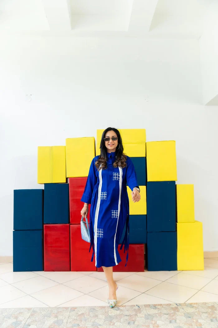 Indigo blue dress online shopping