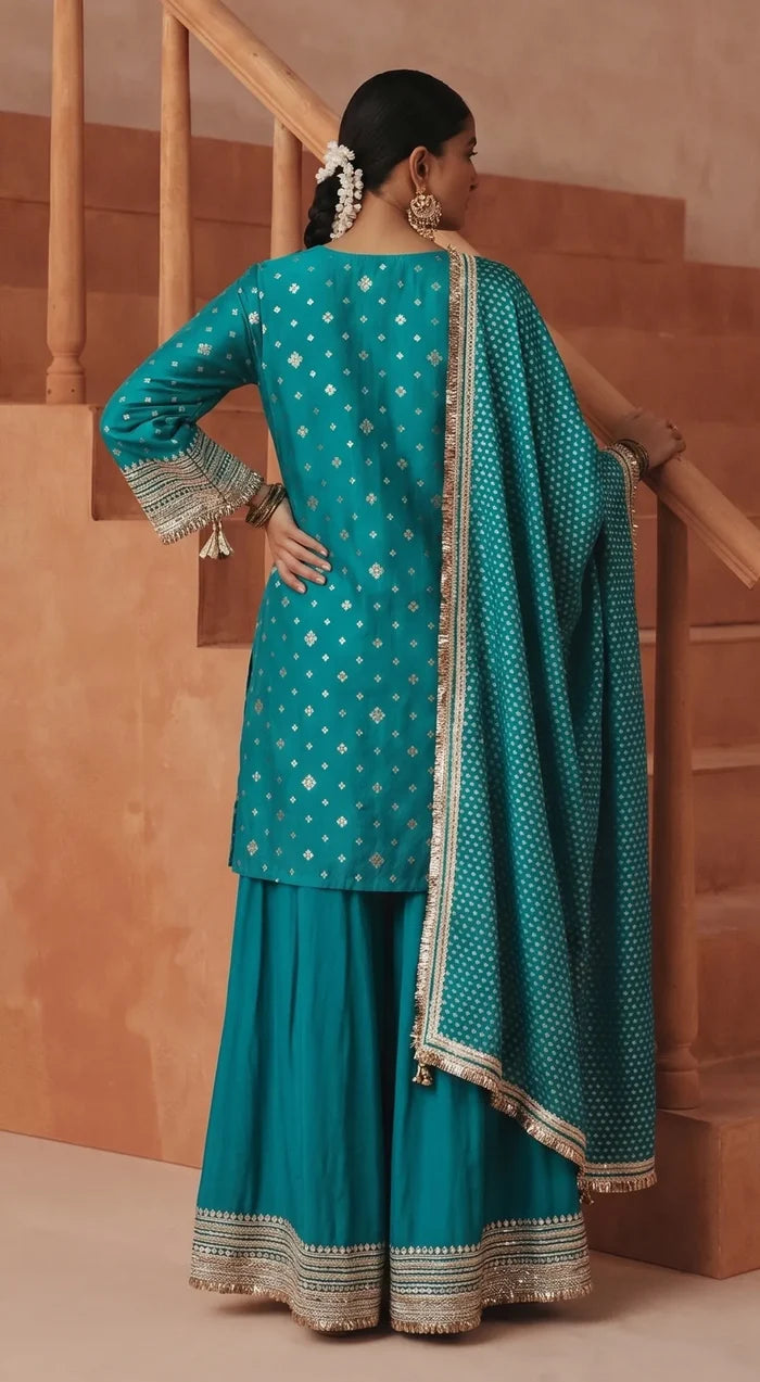 Emerald Rogue Sharara Set