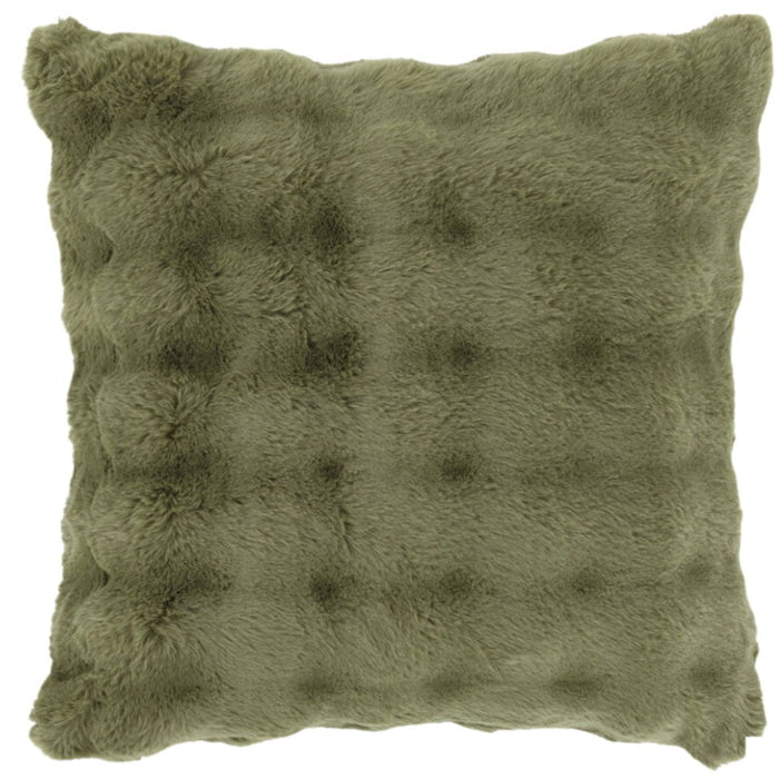 Fab Faux Fur Accent Pillow - Olive