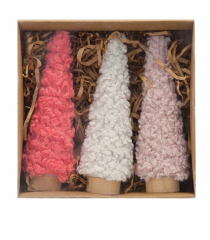 Fabric Trees with Wood Bases