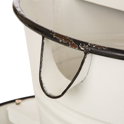 Farmhouse Metal Enamel Two Tier Fountain 31.5"H